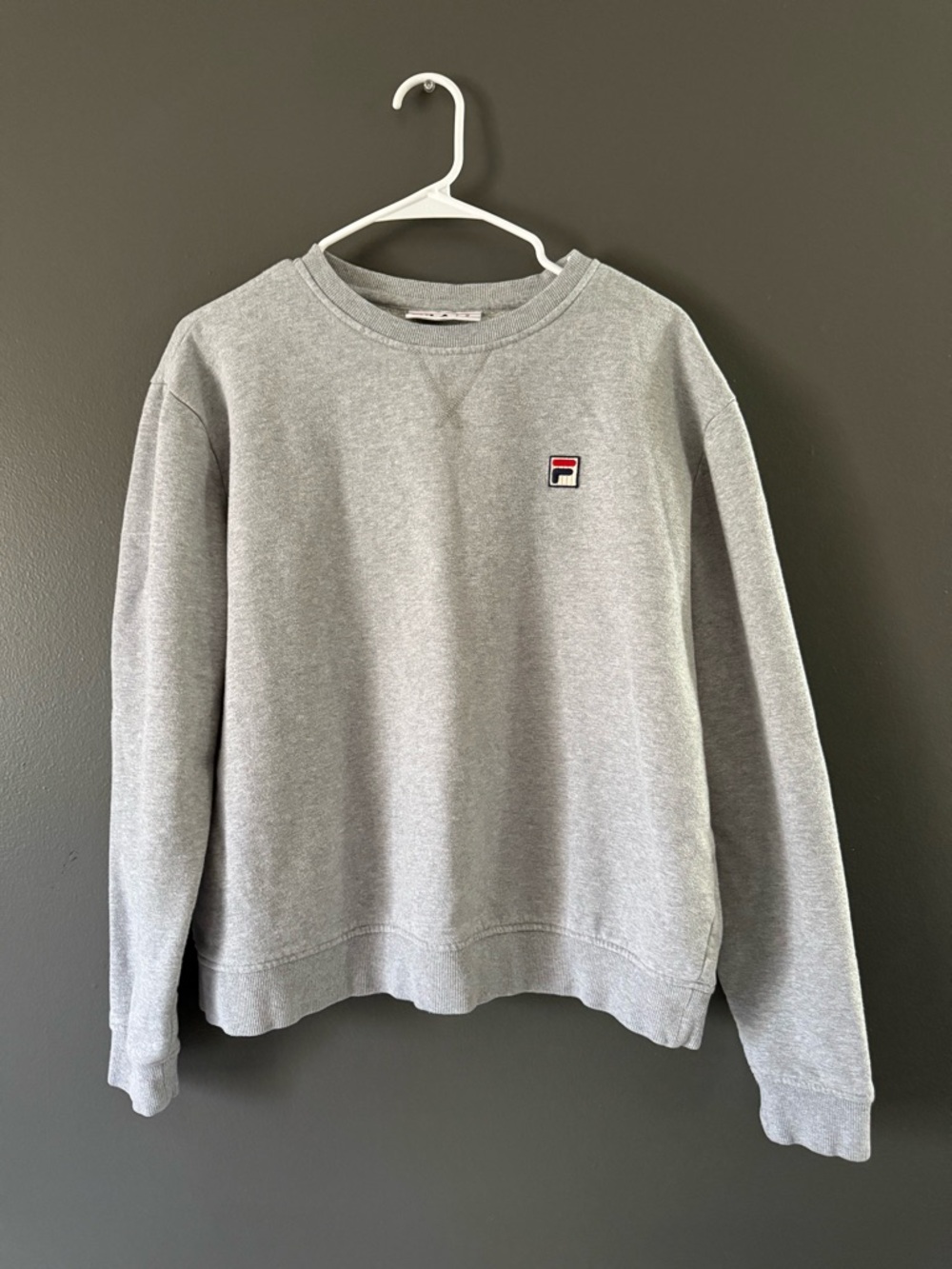 Fila Light Gray Crewneck Sweatshirt with Small Logo
